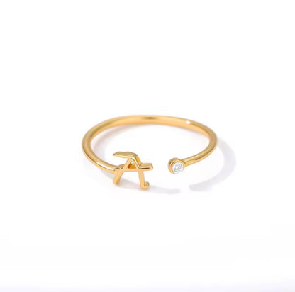 Entangled 14k Adjustable Initial Ring