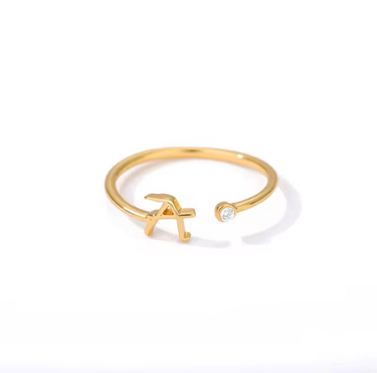 Entangled 14k Adjustable Initial Ring