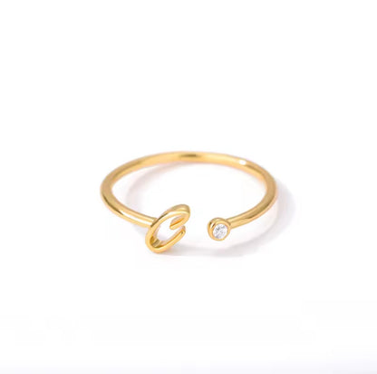 Entangled 14k Adjustable Initial Ring