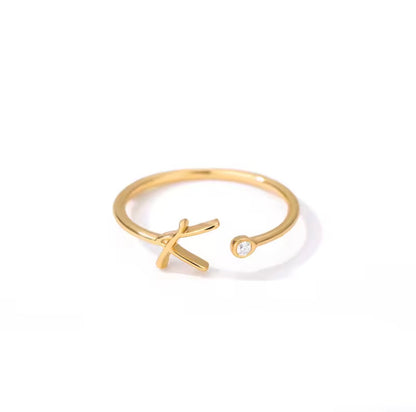 Entangled 14k Adjustable Initial Ring