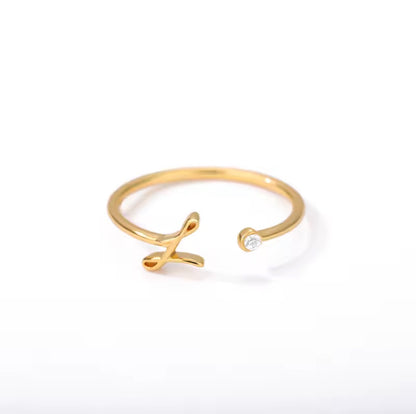 Entangled 14k Adjustable Initial Ring
