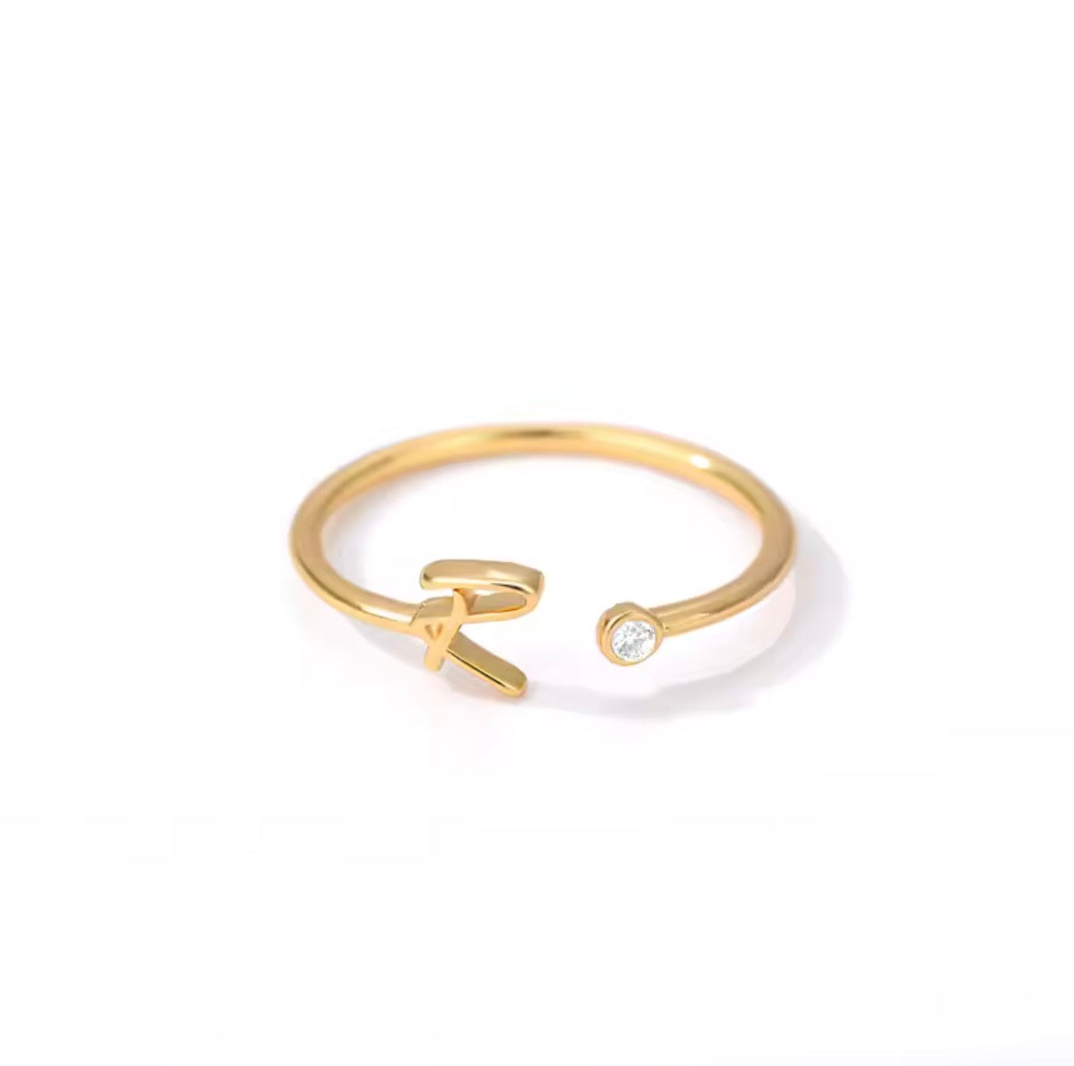 Entangled 14k Adjustable Initial Ring