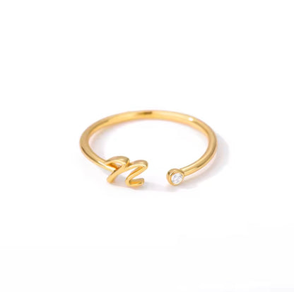 Entangled 14k Adjustable Initial Ring