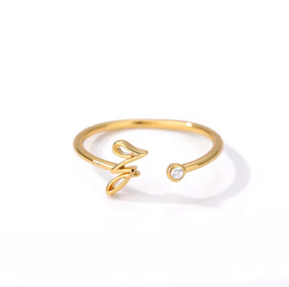 Entangled 14k Adjustable Initial Ring