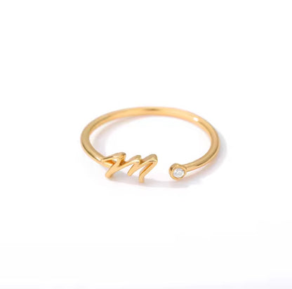 Entangled 14k Adjustable Initial Ring