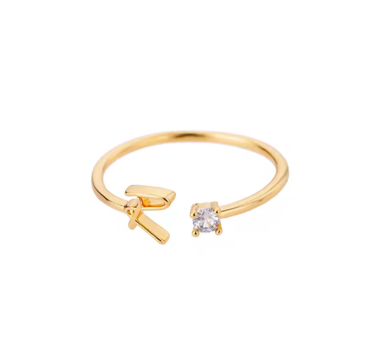 Entangled 14k Adjustable Initial Ring