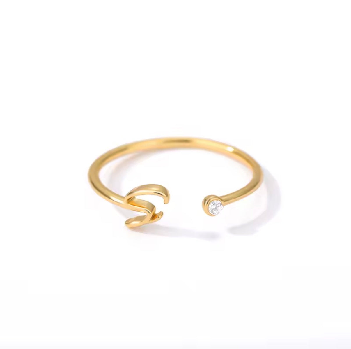 Entangled 14k Adjustable Initial Ring